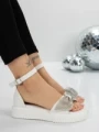Sandale Dama cu Talpa Joasa 5H22 WHITE | MEI