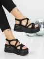 Sandale Dama cu Platforma 5H26 BLACK | MEI