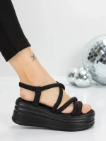 Sandale Dama cu Platforma 5H26 BLACK | MEI