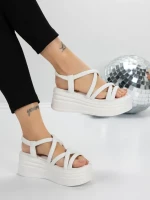 Sandale Dama cu Platforma 5H26 WHITE | MEI