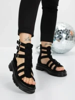 Sandale Dama cu Talpa Joasa 5HXS11 BLACK | MEI