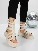 Sandale Dama cu Talpa Joasa 5HXS11 BEIGE | MEI