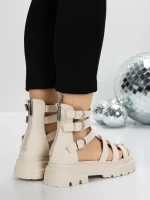 Sandale Dama cu Talpa Joasa 5HXS11 BEIGE | MEI