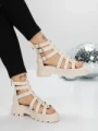 Sandale Dama cu Talpa Joasa 5HXS11 BEIGE | MEI