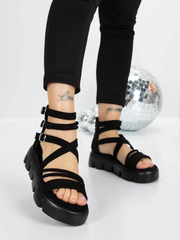 Sandale Dama cu Platforma 5HXS16 BLACK | MEI
