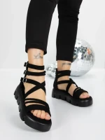 Sandale Dama cu Platforma 5HXS16 BLACK | MEI