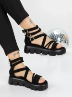 Sandale Dama cu Platforma 5HXS16 BLACK | MEI