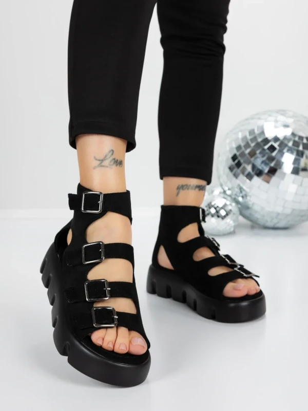 Sandale Dama cu Platforma 5HXS17 BLACK | MEI