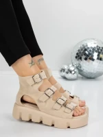 Sandale Dama cu Platforma 5HXS17 BEIGE | MEI