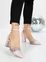 Pantofi cu Toc Gros 5XKK8PD CHAMPAGNE | MEI