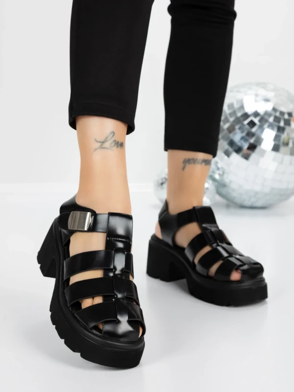 Sandale Dama cu Platforma 5GZ25 BLACK | MEI