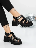 Sandale Dama cu Platforma 5GZ25 BLACK | MEI