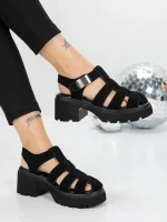 Sandale Dama cu Platforma 5GZ25 BLACK | MEI