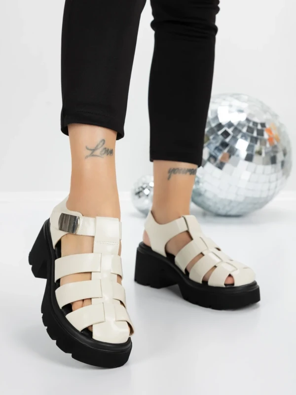 Sandale Dama cu Platforma 5GZ25 BEIGE | MEI