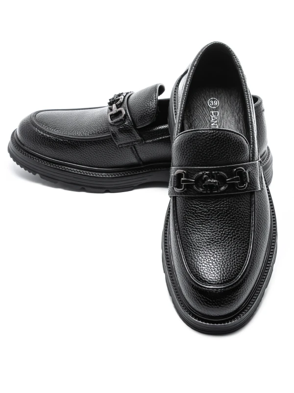 Muške mokasine od prirodne kože 5NXE3 Crna | Pantoful