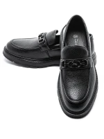 Muške mokasine od prirodne kože 5NXE3 Crna | Pantoful