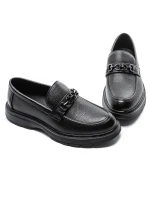 Muške mokasine od prirodne kože 5NXE3 Crna | Pantoful