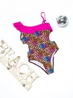 Costum de baie fete X39 LEOPARD-FUCHSIA | MEINA