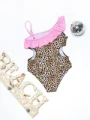 Costum de baie fete X39 LEOPARD-ROZ | MEINA