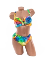 Costum de baie dama L2219 PORTOCALIU-ALBASTRU | MEINA