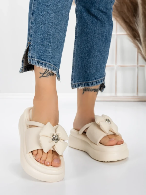 Papuci Dama cu Platforma 8570 BEIGE | MEI
