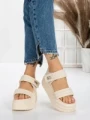 Sandale Dama cu Platforma 8577 BEIGE | MEI