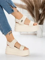 Sandale Dama cu Platforma 8577 BEIGE | MEI