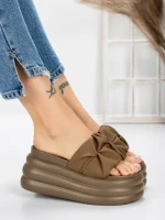 Papuci Dama cu Platforma 8587 BROWN | MEI