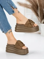 Papuci Dama cu Platforma 8587 BROWN | MEI