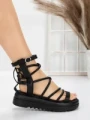 Sandale Dama cu Talpa Joasa 3AW301 BLACK | MEI