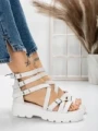 Sandale Dama cu Talpa Joasa 5HXS15 WHITE | MEI