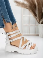 Sandale Dama cu Talpa Joasa 5HXS15 WHITE | MEI