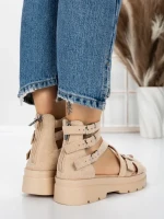 Sandale Dama cu Talpa Joasa 5HXS15 BEIGE | MEI