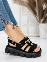 Sandale Dama cu Talpa Joasa 5HXS18 BLACK | MEI