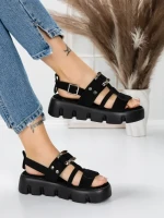 Sandale Dama cu Talpa Joasa 5HXS18 BLACK | MEI