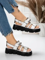 Sandale Dama cu Talpa Joasa 5HXS18 WHITE | MEI