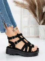 Sandale Dama cu Talpa Joasa 5HXS20 BLACK | MEI