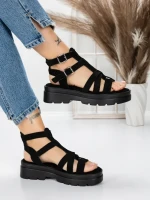 Sandale Dama cu Talpa Joasa 5HXS20 BLACK | MEI