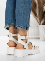 Sandale Dama cu Talpa Joasa 5HXS20 WHITE | MEI