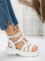 Sandale Dama cu Talpa Joasa 5HXS20 WHITE | MEI