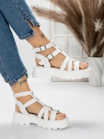 Sandale Dama cu Talpa Joasa 5HXS20 WHITE | MEI