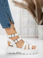 Sandale Dama cu Talpa Joasa 5HXS20 WHITE | MEI