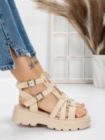 Sandale Dama cu Talpa Joasa 5HXS20 BEIGE | MEI