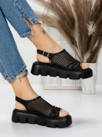 Sandale Dama cu Talpa Joasa 5HXS21 BLACK | MEI
