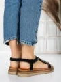 Sandale Dama cu Talpa Joasa 5GZ39 BLACK | MEI