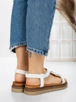 Sandale Dama cu Talpa Joasa 5GZ39 WHITE | MEI