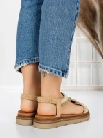 Sandale Dama cu Talpa Joasa 5GZ39 BEIGE | MEI