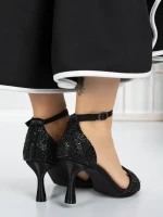 Sandale Dama cu Toc Subtire 5XKK10 BLACK | MEI