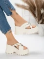 Papuci Dama cu Platforma 3AW321 WHITE | MEI