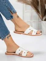 Papuci Dama cu Talpa Joasa 3AW307 WHITE | MEI